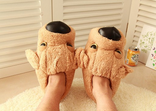 Chaussons unisexes en forme de chien