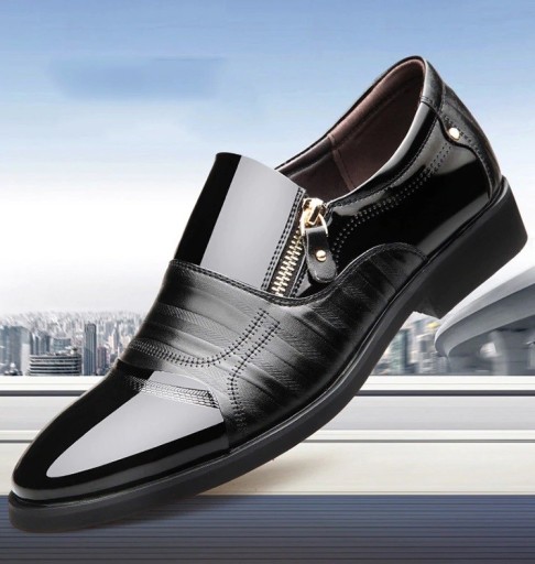 Chaussures à lacets pour hommes avec fermeture éclair J1508