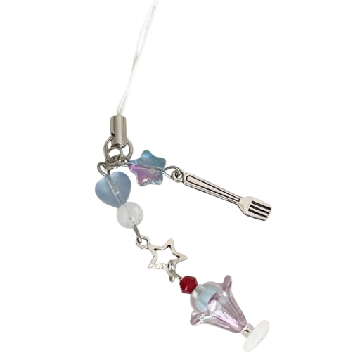 Chaveiro 12 x 2 x 2 cm Copo de Gelado Decoração Plástica e de Resina para Chaves Mochila Bolsa Acessório Fofo e Doce