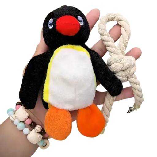 Chaveiro 16 cm Pinguim de pelúcia PP algodão Com cordão Pendurante macio para chaves Mochila Bolsa Presente adorável