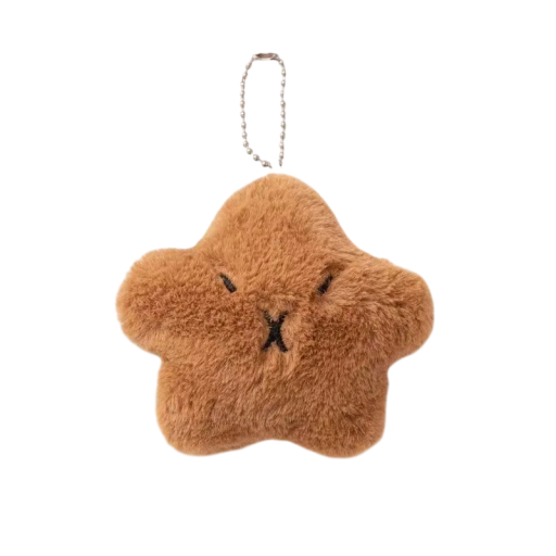 Chaveiro com estrela de pelúcia Kapybara motiv Pendurador de chave para mochila bolsa Acessório adorável para crianças