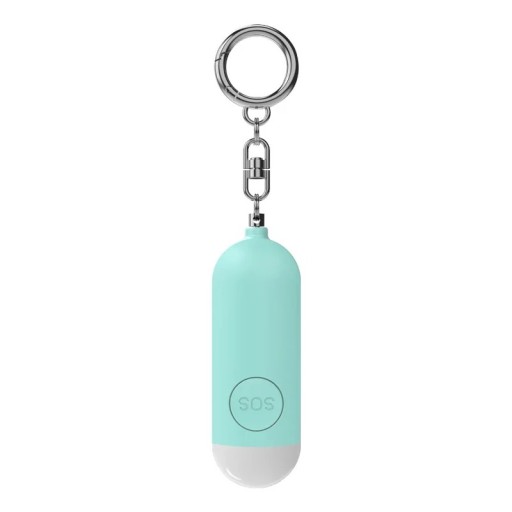 Chaveiro lanterna com alarme sonoro 130 dB FUERS modelo PA100 dupla activação recarregável via USB-C com luz LED para segurança pessoal