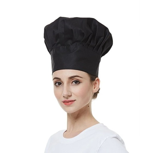 Chef's Hat Classic High Cut Pleats Polyester Cotton Work Headwear for Kitchen Gastronomic Clothing