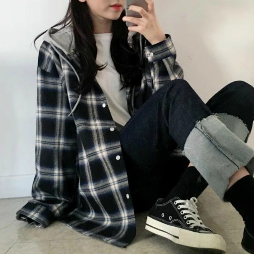 Chemise à carreaux pour femmes P1420