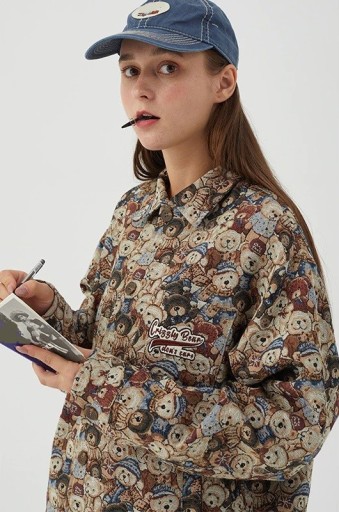 Chemise femme avec des oursons P2100