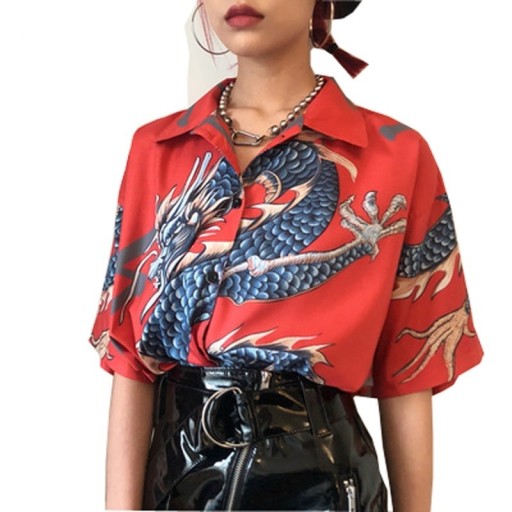 Chemise femme avec dragon
