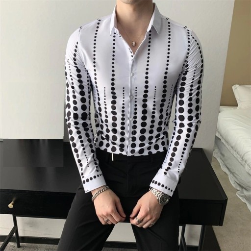 Chemise pour homme à pois F861