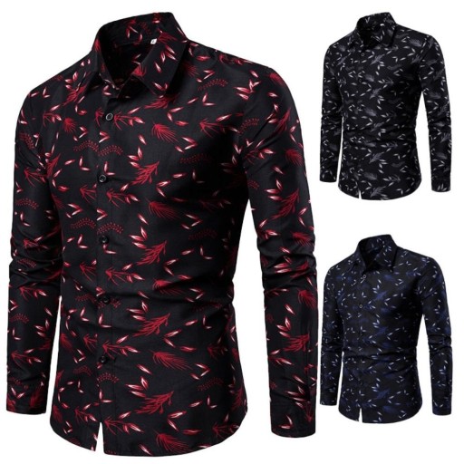 Chemise pour homme avec des feuilles F527