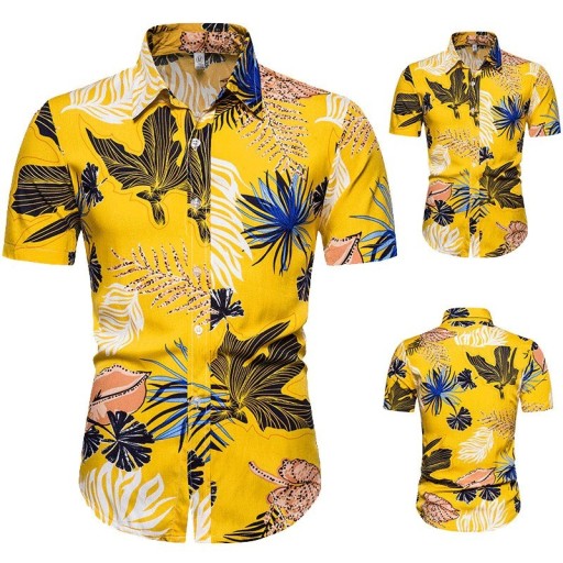 Chemise pour homme avec des feuilles F774