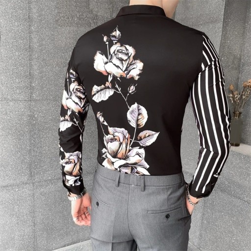 Chemise pour homme avec des roses F857