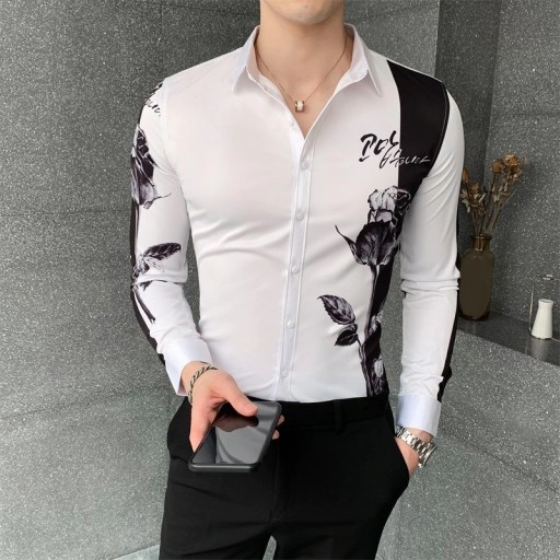Chemise pour homme avec rose
