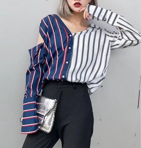 Chemise rayée pour femmes A546