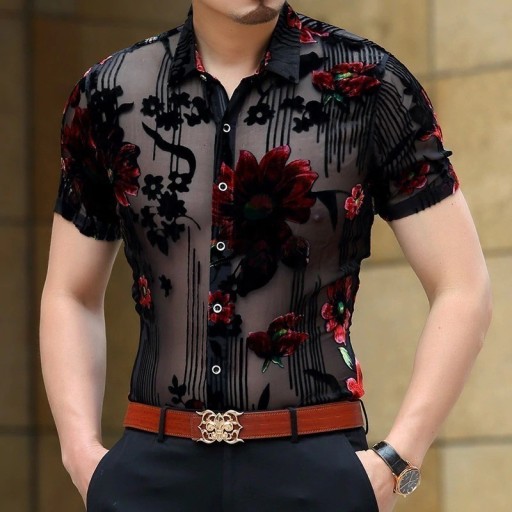 Chemise transparente pour homme