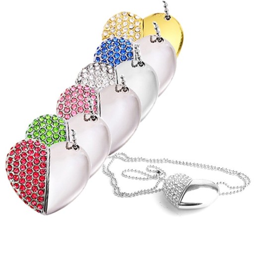 Chiavetta USB a forma di cuore con strass