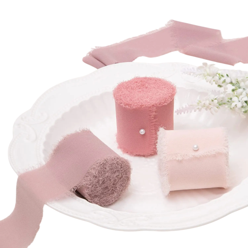 Chiffon lint gerafeld 4 cm x 5 m Trouwlint voor cadeaus Vintage decoraties Handgemaakt fijn stoffen lint Creatieve knutselwerkjes