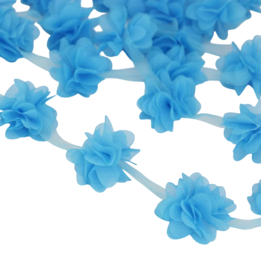 Chiffon Ribbon with Petals 5 cm 60 pcs Flowers Decorative Floral Ribbon for Sewing Clothing Decoration Wedding Decorations Handmade