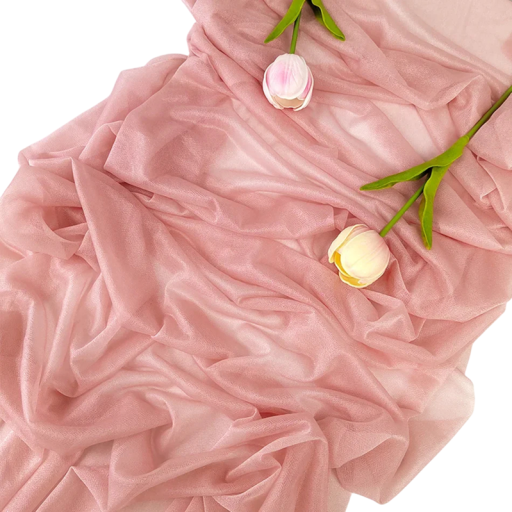 Chiffon Tischläufer 75x600 cm Durchsichtiger Polyesterstoff Dekoration für Hochzeit Boho Stil Geburtstagsfeier Hochzeitsbogen Hängehülle