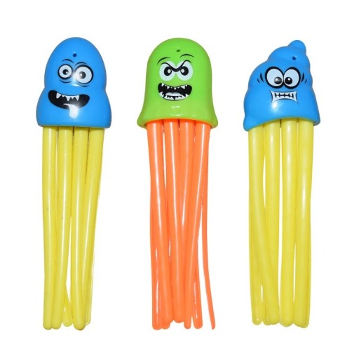 Children's Diving Toy for the Pool in the Shape of an Octopus Set of 3 Pieces in Random Colours for Water Play, Diving and Swimming Practice