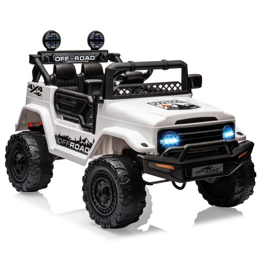 Children's Electric Off-Road Car with Remote Control 100×67×67 cm 12V Battery LED Lights Music Red for Kids