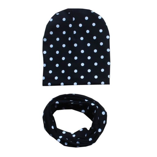 Children's Hat and Neck Warmer Set with Dots