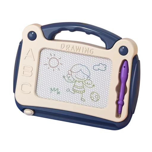Children's Magnetic Drawing Board 21 x 16.5 cm with 4 Basic Colours for Drawing, Playing and Creativity Development