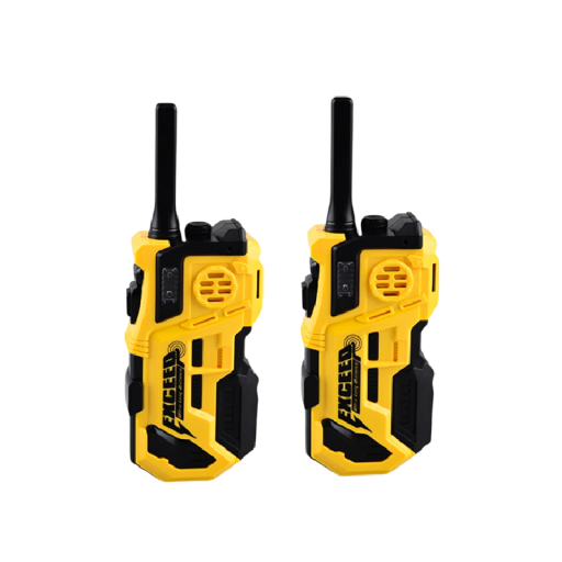 Children's Walkie Talkies 2 pcs range 200 m 16 x 5.5 x 3 cm one-button control with light indicator and clip yellow for outdoor games