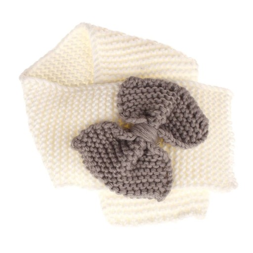 Children's Winter Knitted Scarf with Bow J2476
