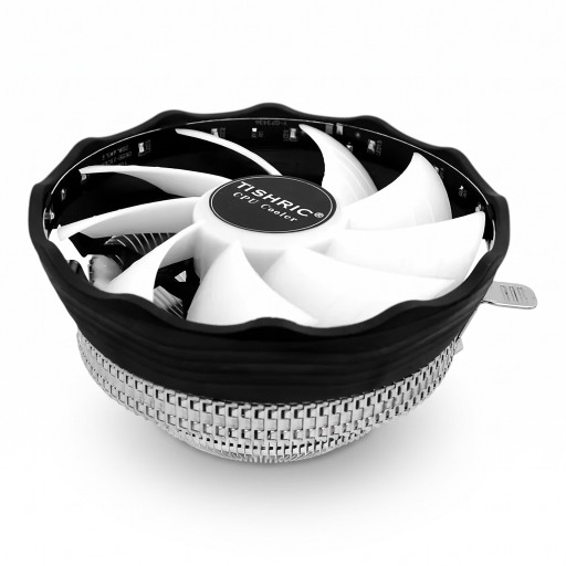 Chladič prosessorille TISHRIC RGB tuuletin 120 mm TDP 65 W Hiljainen 19 dBA Alumiini ja lämpöputki Valkoiset lapaset Intel LGA 1700:lle ja AMD AM3:lle