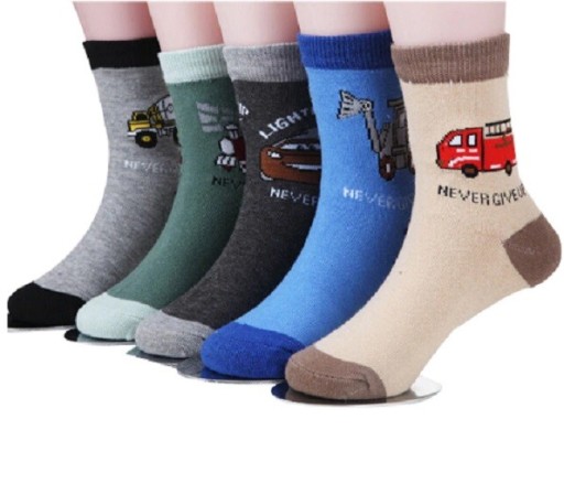 Chlapčenské ponožky s autami - 5 párov