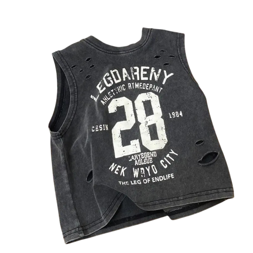 Chłopięcy letni top bez rękawów 100% bawełna Perforowany oddychający podkoszulek z nadrukiem i napisem Stylowy sportowy top różne kolory Chłopięcy letni top bez rękawów 100% bawełna Perforowany oddychający podkoszulek z nadrukiem i napisem Stylowy sportowy top różne kolory