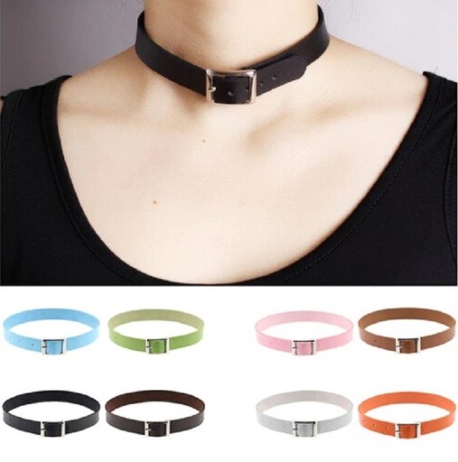 Choker de piele pentru femei