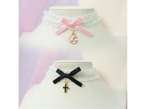 Choker feminino com laço