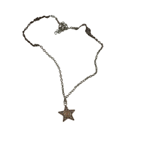 Choker feminino em aço inoxidável Comprimento ajustável Pendente estrela Colar combinável versátil