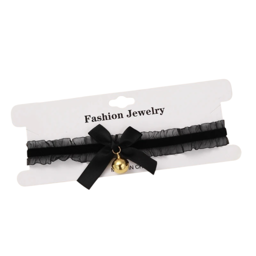 Choker pour femmes en dentelle avec pendentif en forme de nœud et fermoir, collier en velours, accessoire en dentelle pour un usage quotidien et des occasions spéciales