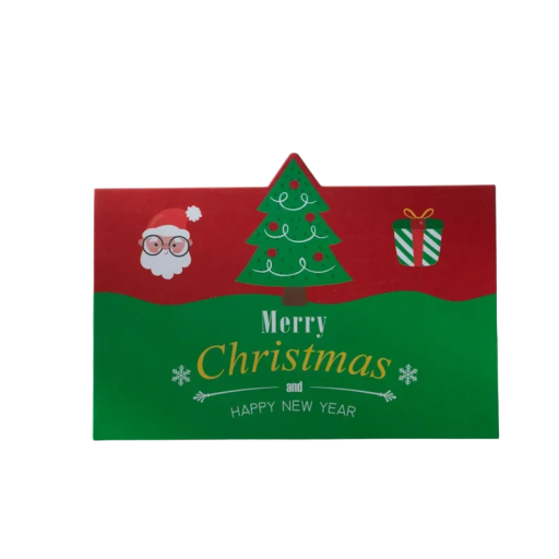 Christmas and New Year 3D Paper Card Foldable Greeting Card with Tree, Snowman, Stars and Gifts Decorative Festive Greeting
