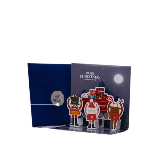 Christmas and New Year 3D Paper Card Folding Festive Greeting Card with Various Designs Elegant Decorative Greeting Card for Family and Friends
