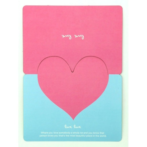 Christmas and Valentine's Card with Heart Paper Romantic Greeting Card Creative Gift Card Love and Friendship Elegant Decorative Card