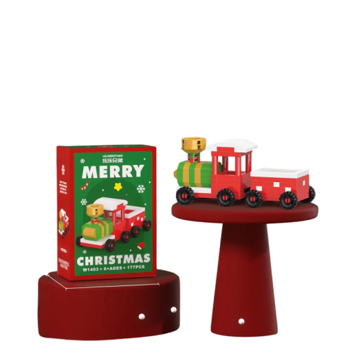Christmas Building Set Train 9.2 x 3.9 x 4.5 cm 177 pcs Micro Blocks Plastic Model Mini Building Set Christmas Decoration