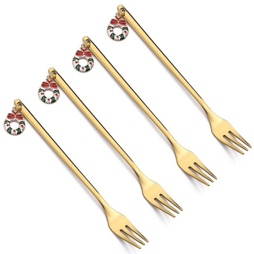 Christmas Forks with Wreath 4 pcs