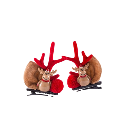 Christmas Hair Clips with Reindeer