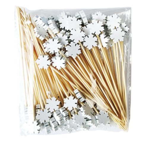 Christmas Skewers with Snowflake 100 pcs