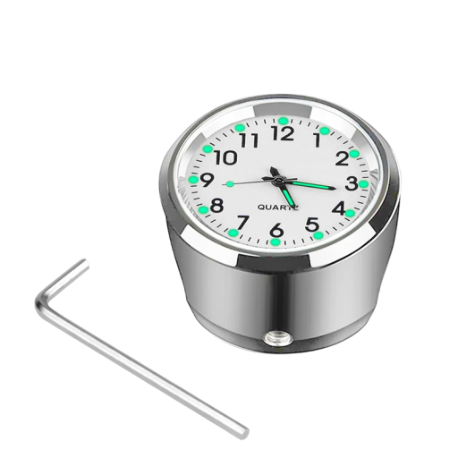 Chrom Wasserdichte Motorrad Lenker Uhr 22-25mm Quarz Aluminium Uhr Leucht Zifferblatt Nachtsicht Moto Zubehör