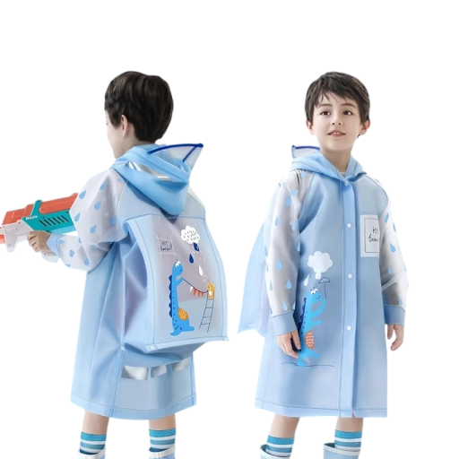 Chubasquero infantil con capucha y bolsillo delantero