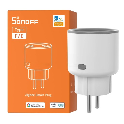 Chytrá zásuvka Zigbee S60ZBTPF s měřením spotřeby typ E/F pro Alexa a Google Home s ochranou proti přetížení bílá do domácnosti