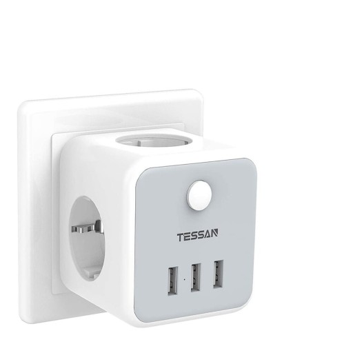 Ciabatta con 3 porte USB, 3 prese K1101