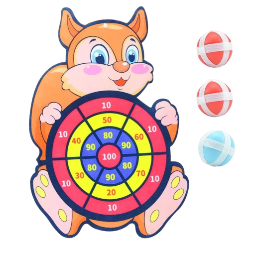 Cible avec balles en velcro - Écureuil