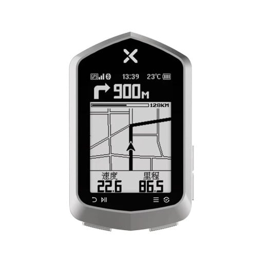 Ciclómetro com navegação GPS e mapas 2,4" display ecrã de vidro Bluetooth ANT+ USB-C IPX7 preto para ciclismo e treino
