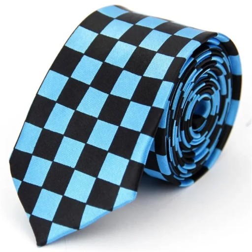 Cienki krawat w kratkę 145 x 5 cm Elegancki krawat unisex Nowoczesny krawat wzorzysty Modny dodatek dla mężczyzn i kobiet na formalne i nieformalne okazje