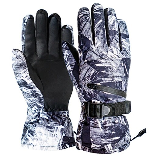 Ciepłe rękawiczki zimowe Rękawiczki narciarskie ze skóry PU Rękawice śniegowe dla mężczyzn i kobiet Rękawice narciarskie i snowboardowe Rękawice narciarskie z ekranem dotykowym