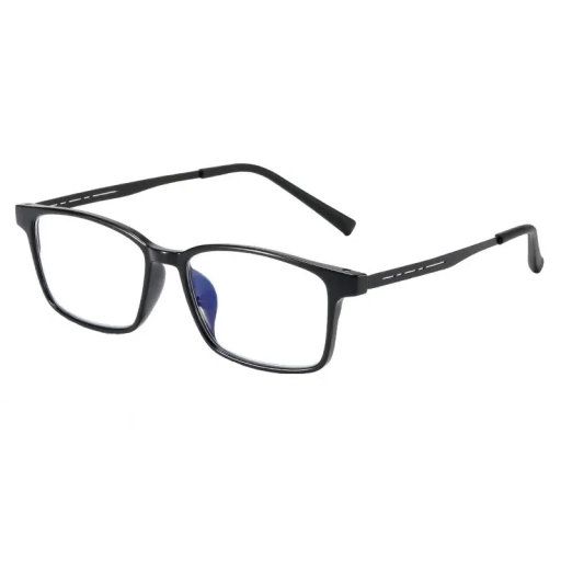 Čierne hranaté plastové okuliare s filtrom modrého svetla Štýlové ochranné okuliare na počítač Ľahký rám Moderný unisex design Pohodlné nosenie